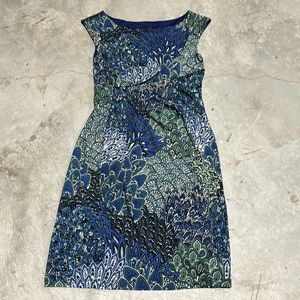 Connected brand -‎ Blue and green women's cocktail dress. Size 4 / Mm-7